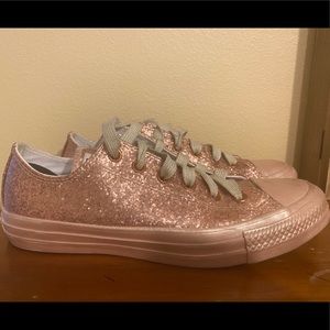 All rose gold glitter converse